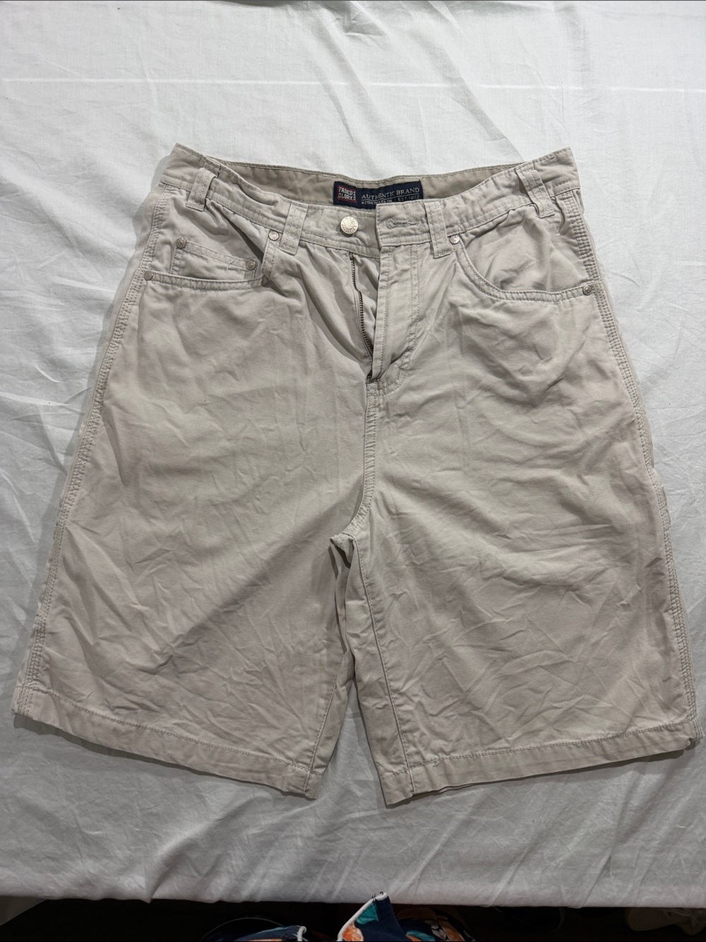Y2K Faded Glory Light Khaki Flat Front Men's Shorts